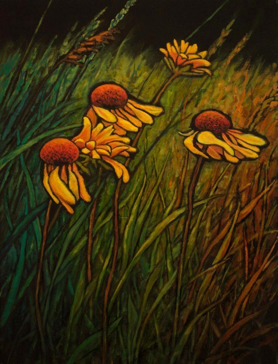 Black Eyed Susans, Oil Painting by Ann McLaughlin