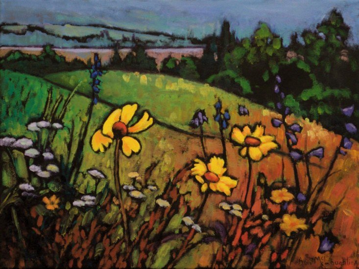 Black Eyed Susans Yahatinta, Oil Painting by Ann McLaughlin