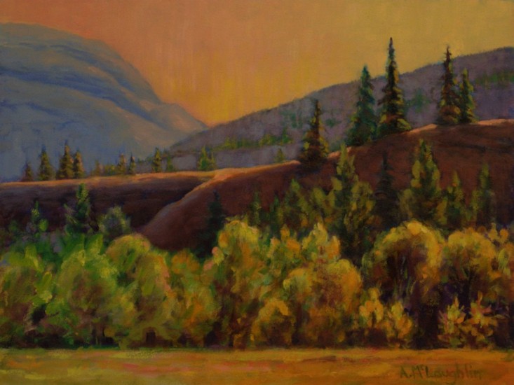Light on the Escarpment, Plein Aire Oil Painting by Ann McLaughlin