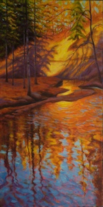 Millcreek Autumn, Landscape Oil Painting by Ann McLaughlin