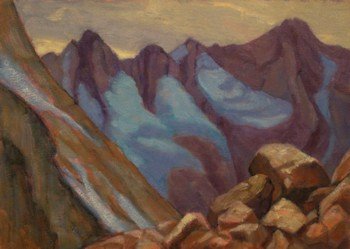 Bugaboos Blues, Plein Aire Oil Painting by Ann McLaughlin